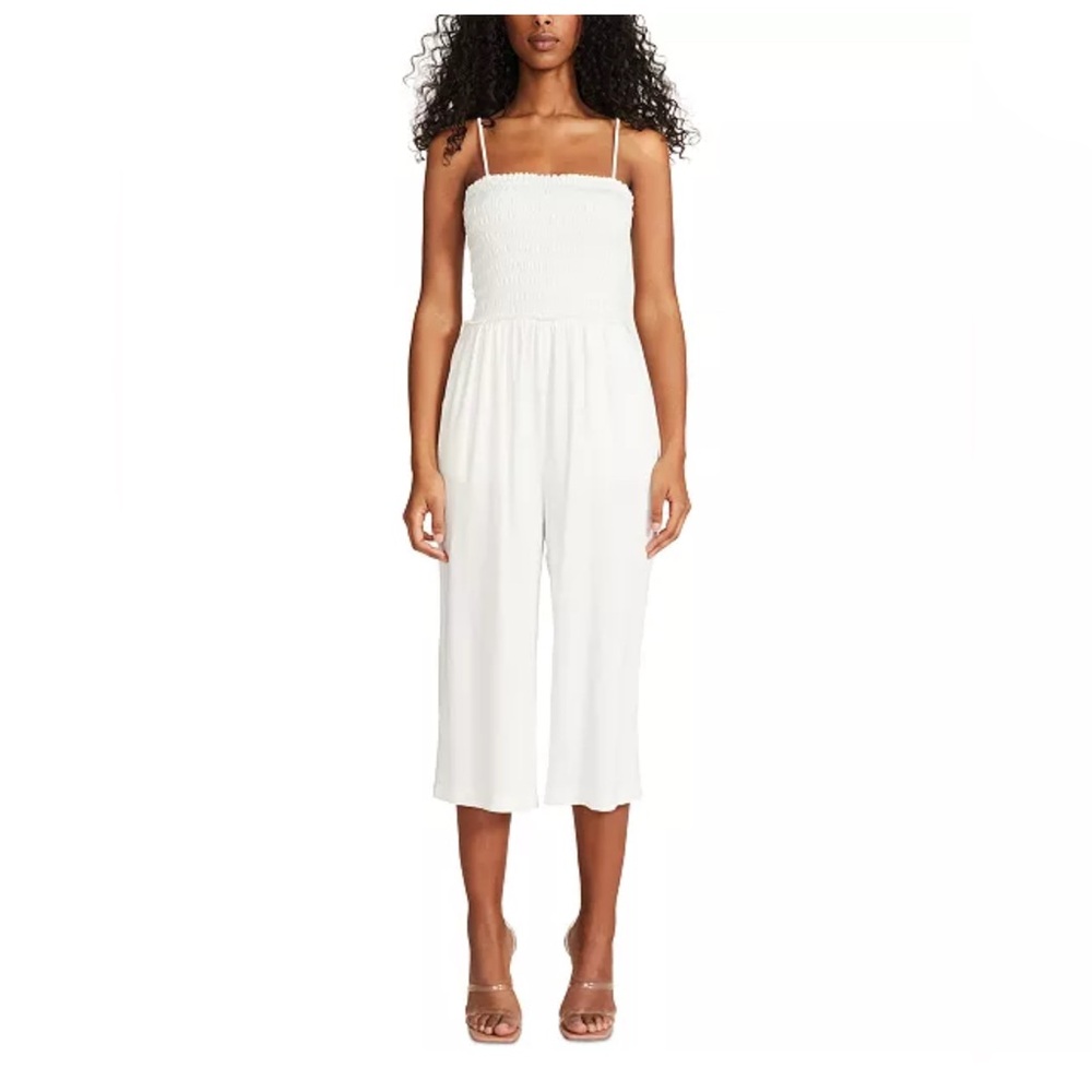 BB Dakota by Steve Madden White Wide Leg Cropped Jumpsuit - Size S